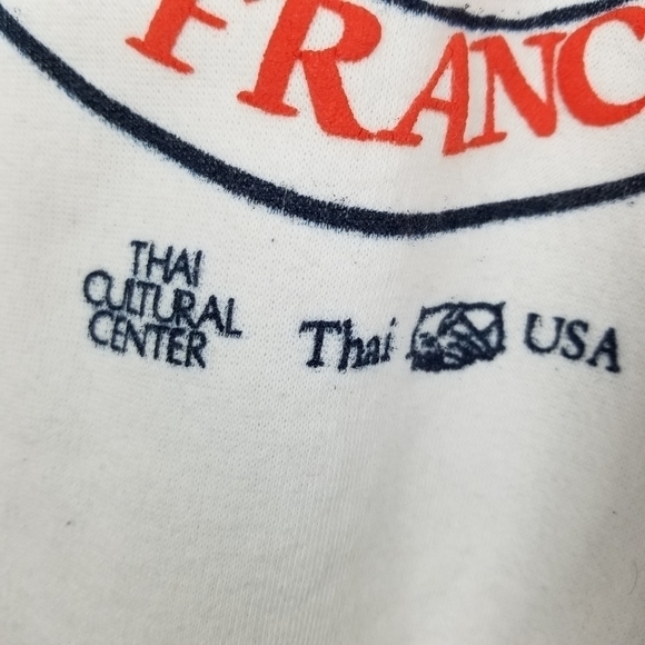 Vintage USA Sweatshirt Golden Gate Bridge Puffy Graphic 1/4 Zip Pull Over Collar - Picture 7 of 12